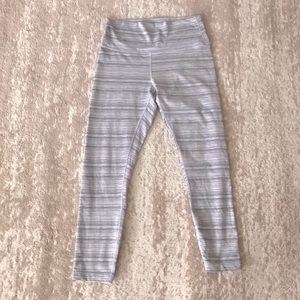 Lululemon Light Gray Striped Leggings Full Length